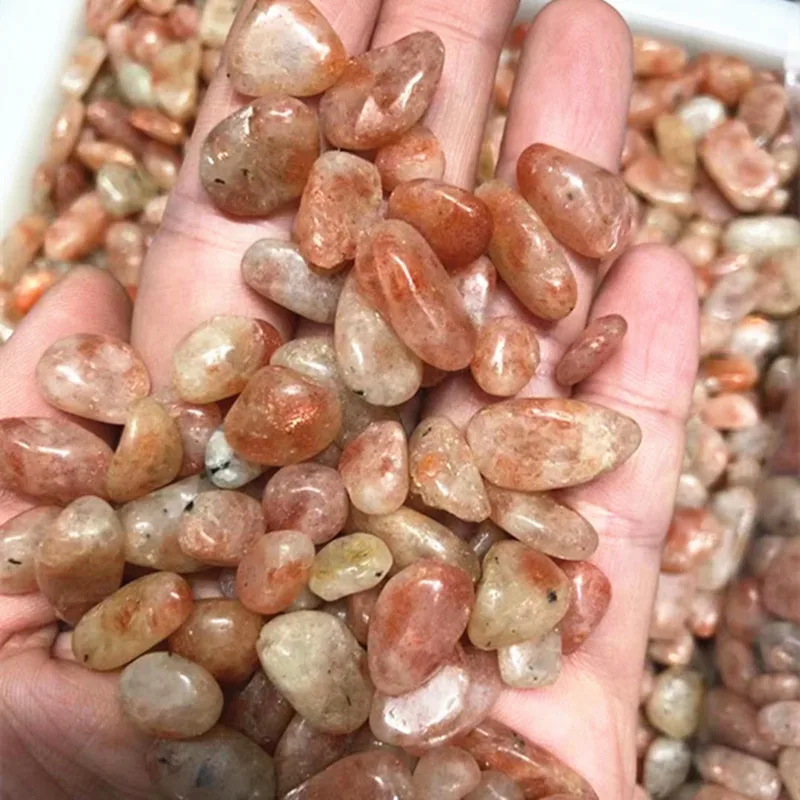 100g Natural Gold Sunstone Chips Gravel Healing Tumbled Stones For Home Graden Fish Tank Decor