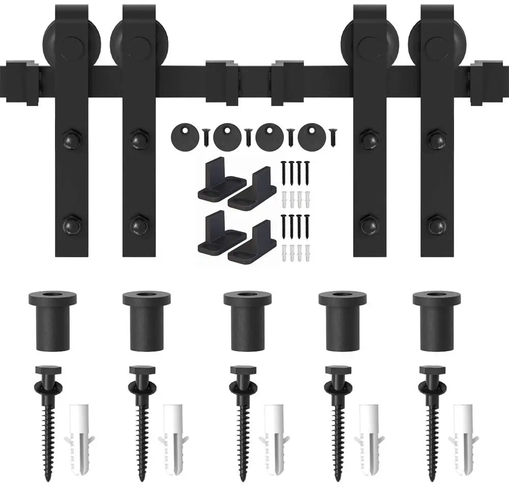 Imagem -04 - Jachor-j-shaped Celeiro Porta Slide Hardware Kit Top Pendurado Rolo Trilho Montagem Conjunto para Porta Dupla 416ft