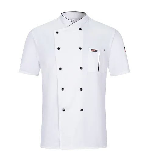 Unisex Chef Uniform Teahouse เสื้อผ้า Breathable Unisex เสื้อขายส่งโรงแรมร้านตัดผม Overalls ห้องครัวเบเกอรี่ขนมหวาน