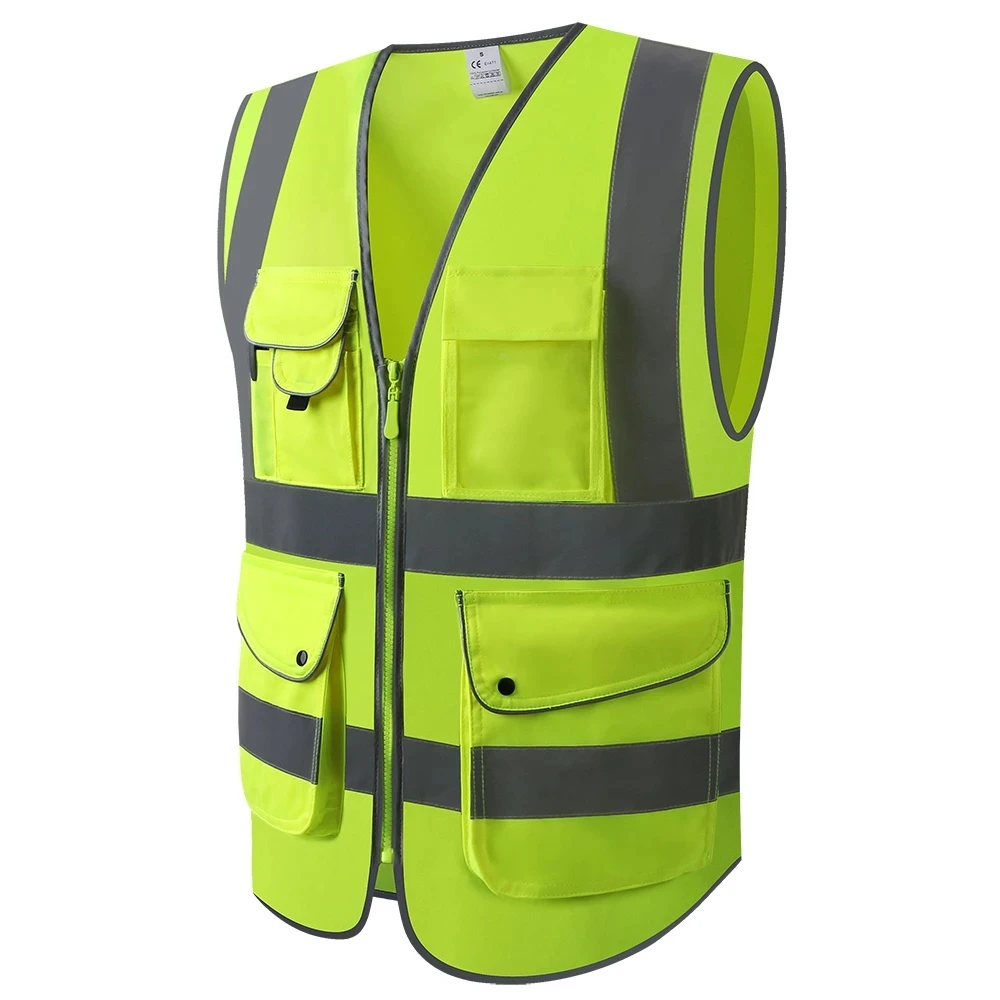 Safety Vest Big Size Highlight Reflective Jacket Bike Hi Vis Workwear Motorcycle Reflective Vest Night Work Security Running