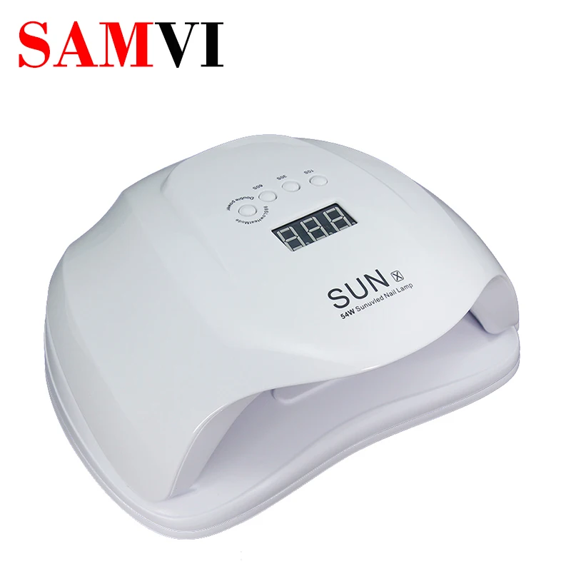 

SAMVI 54W Nail Lamp 10S/30S/60S Timer LED Nail Dryer Dual UV LEDs Nail Lamp Curing Light With Bottom Gel Lamp Dryer For Nail