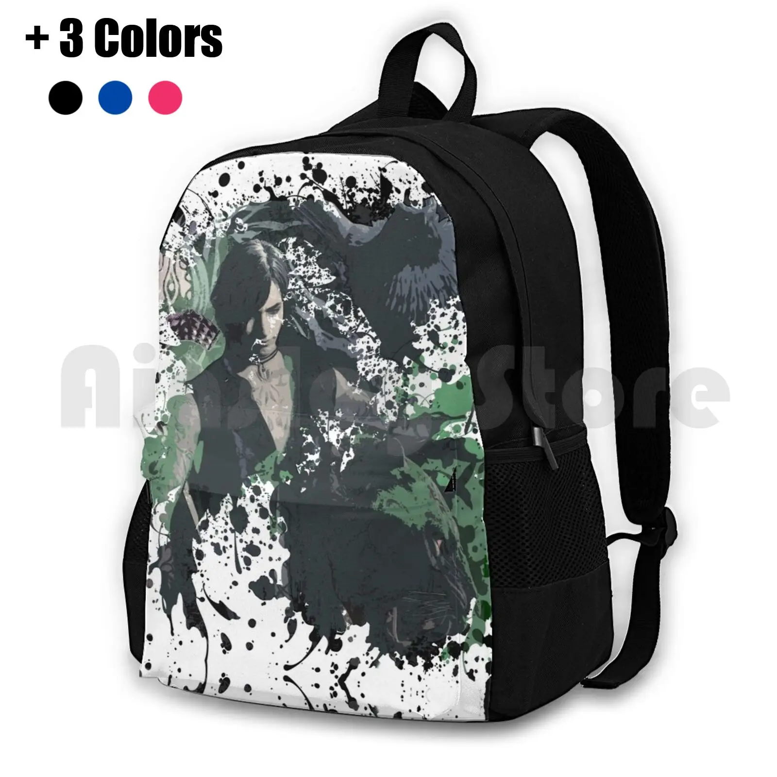 V , Griffon And Shadow 5-Style Print Outdoor Hiking Backpack Riding Climbing Sports Bag V Vital Yellowing Griffon Shadow Dante