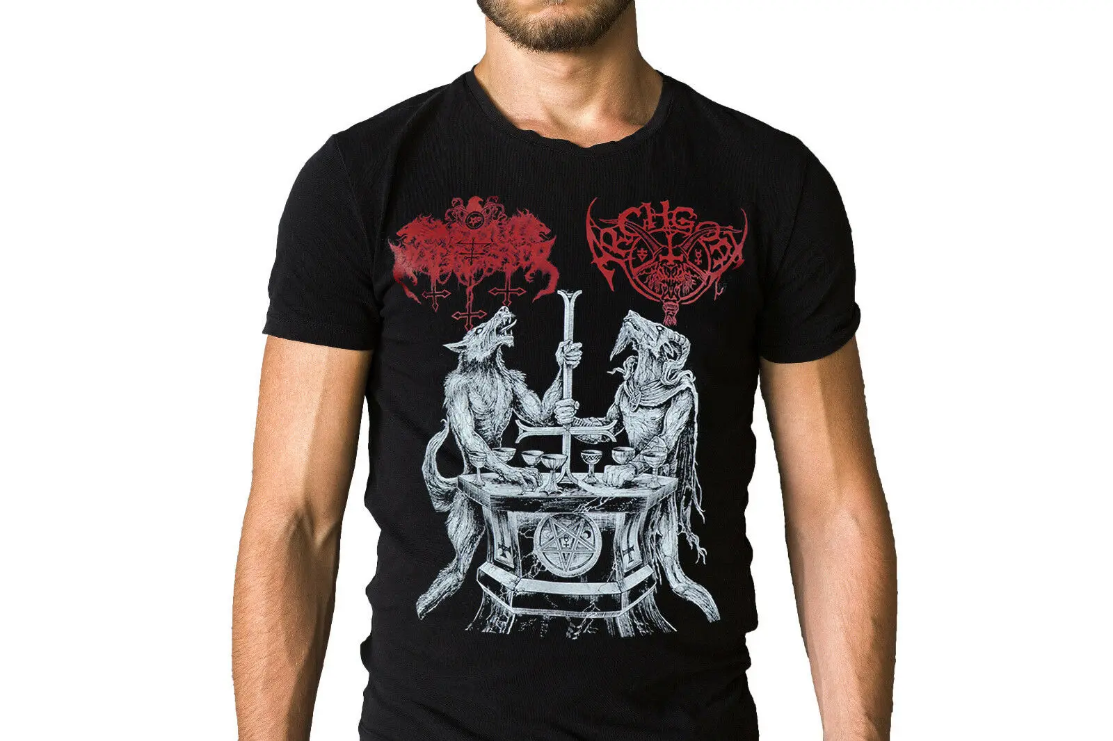 Archgoat Satanic Warmaster Lux Satanae 2015 Logo Album Cover T-Shirt