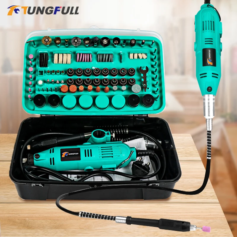 Electric Mini Drill Grinder Box Set Polish Sanding Grinder Tool Electric Rotary Tool Grinding Machine for DIY Hobby