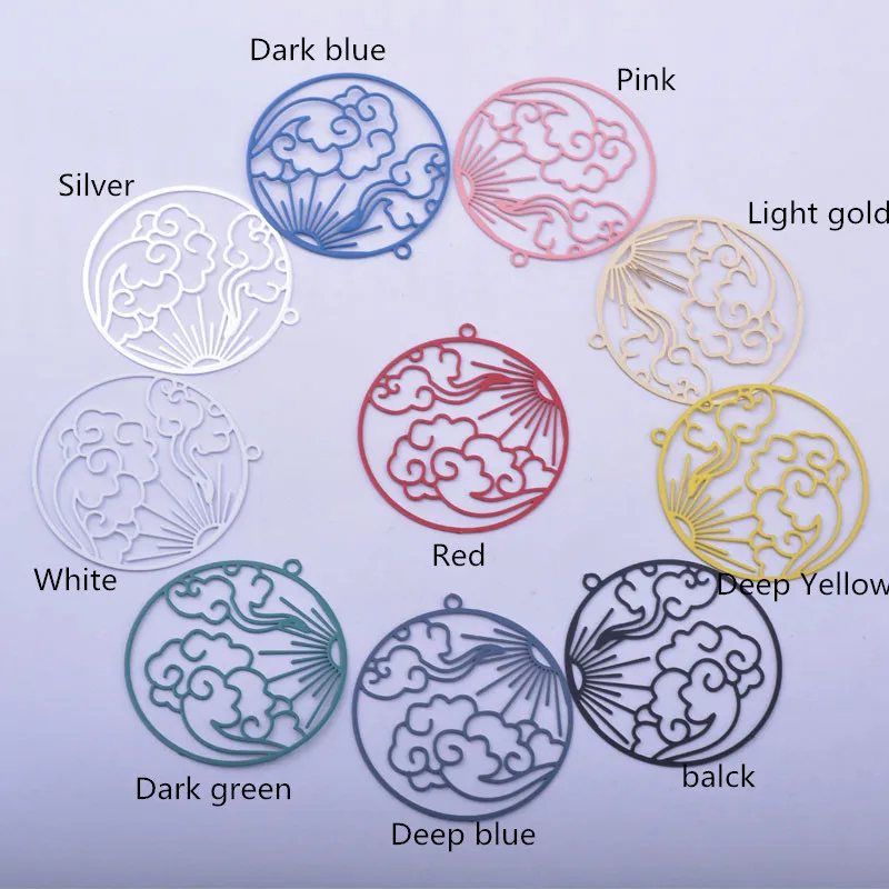 30 Stück AB6285 32*30mm lackierte Messing-Sonnen- und Wolken-Anhänger für DIY-Schmuck und Ohrring-Zubehör – Detail 3