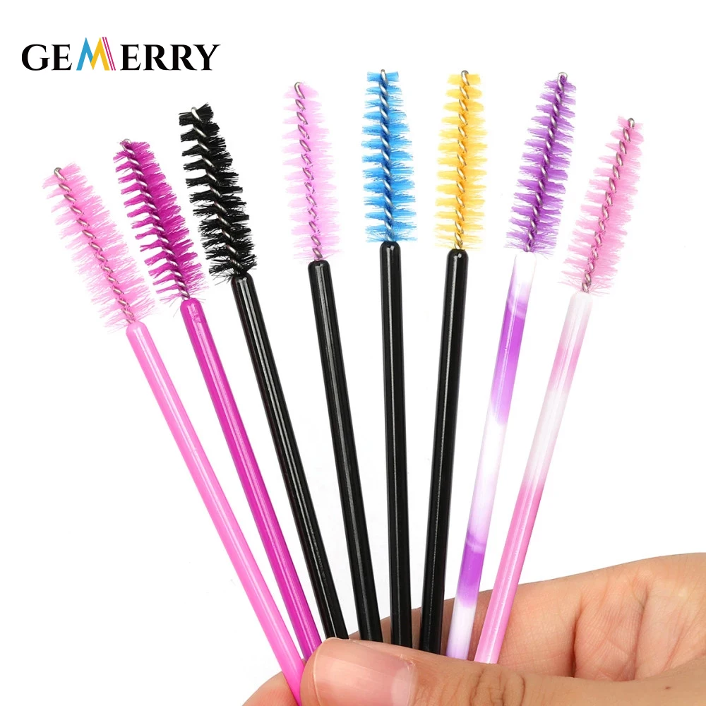 50Pcs Disposable Eyelash Brush Mascara Wands Colorful Plastic Applicator Professional Makeup Eye Brushes Eyelashes Extension