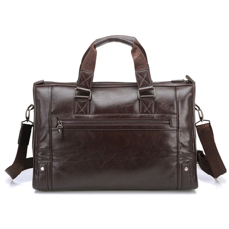 Imagem -03 - Maleta de Couro para Homens Bolsa de Negócios Bolsa de Ombro Vintage Bolsa Grande para Laptop Bolsa de Viagem Preta Masculina