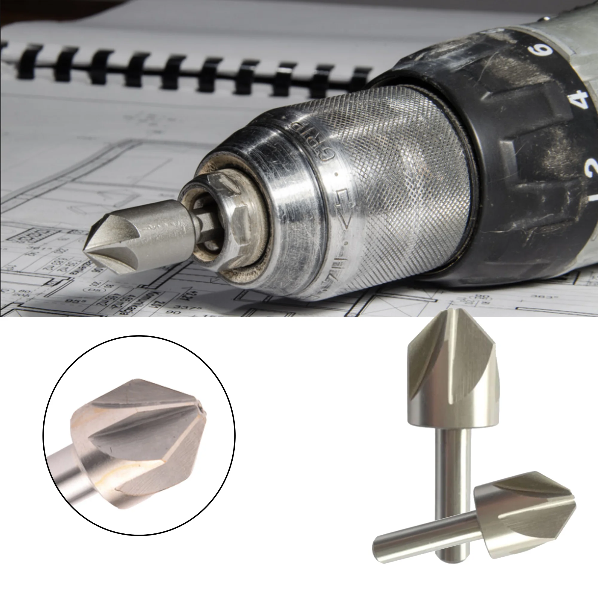 UCHEER 1pc HSS svasatore 60-120 gradi smussatura fresa a codolo dritto fresa punta da trapano smusso strumento di sbavatura