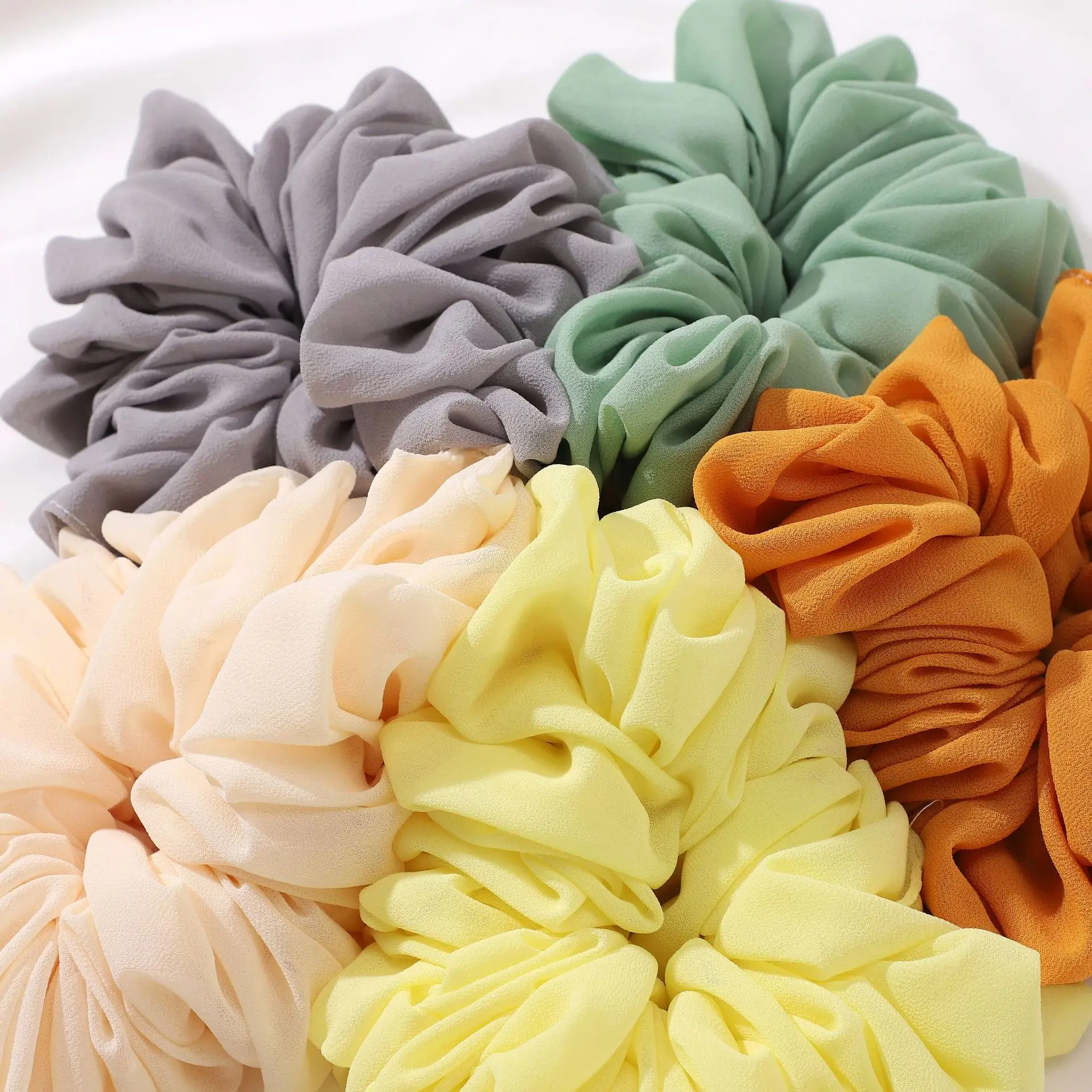 Large stretchy no-slip Hijab volumizers Chiffon hair volumizing scrunchies women hair ties muslim rubbler band hair accessories