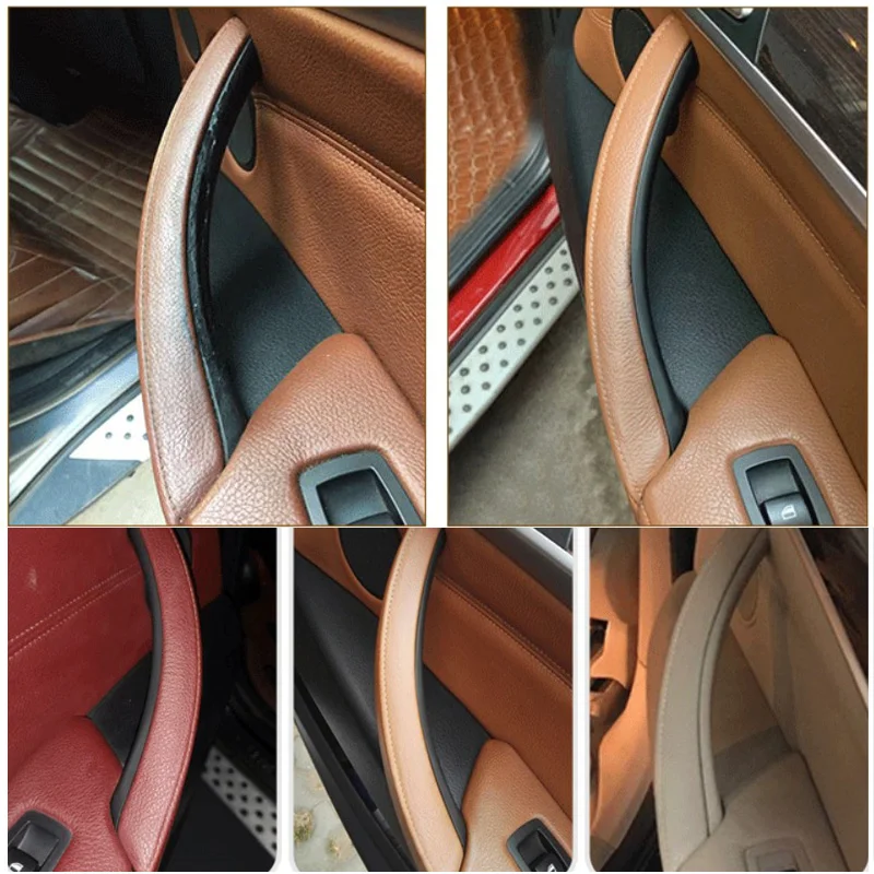 LHD Upgraded Interior Door Handle with Leather Cover Assembly Full Set For BMW X5 X6 E70 E71 E72 2007-2014