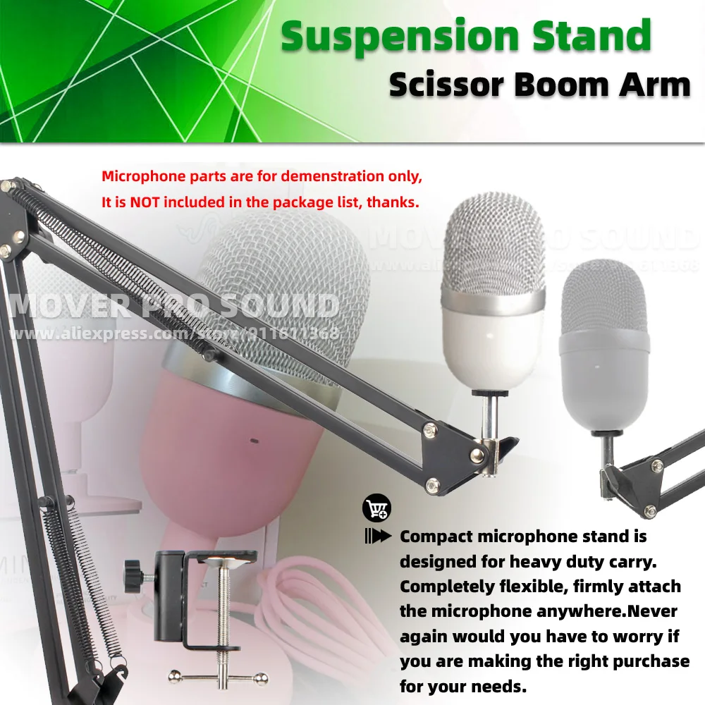 Supporto per microfono a sospensione con Clip da tavolo braccio a forbice braccio per Razer Seiren Mini supporto da tavolo supporto per microfono