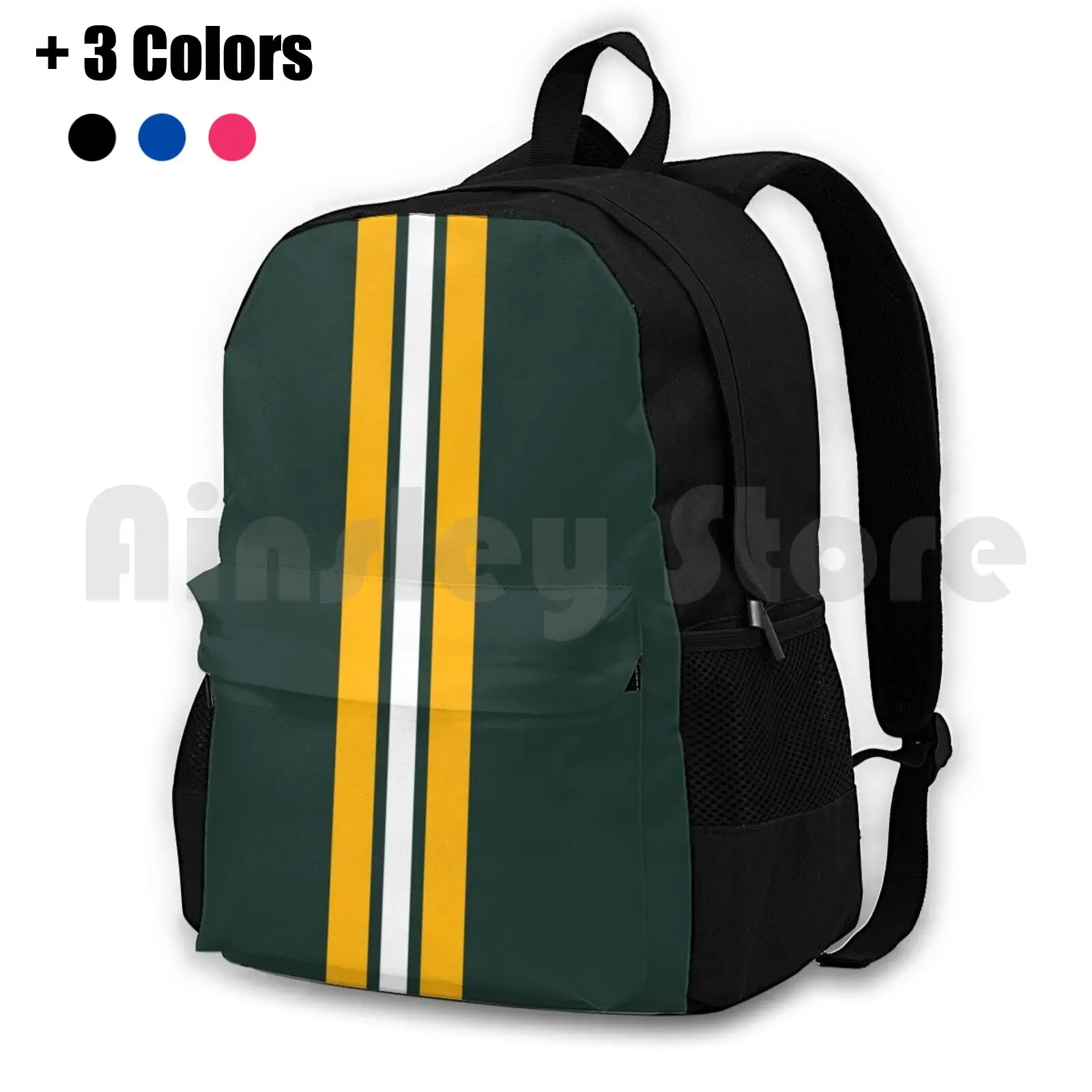 Green Bay Football Outdoor Hiking Backpack Waterproof Camping Travel Green Bay State Green Bay Football Yellow Sports Team