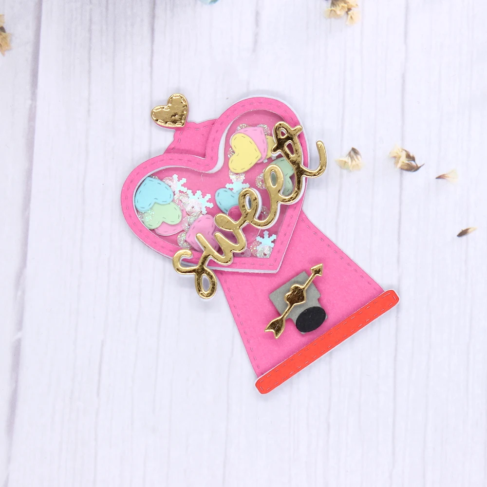 ZFPARTY-máquina de gominolas de San Valentín, plantillas de corte de Metal para bricolaje, álbum de recortes, grabado decorativo, tarjetas de papel DIY