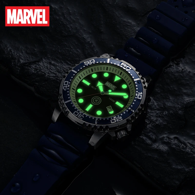 Marvel Avengers For Mens Watches Japan Quartz Wristwatch Male Hulk Black Widow Venon 10Atm Rotation Gear Bezal Date New Religion