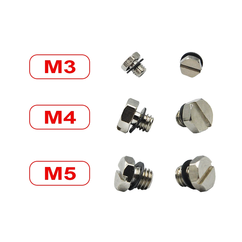 4pcs M3 M4 M5 Metal Plugs For RC Hydraulic Valve Tank Set 1:14 RC Excavator Bulldozer Loader Connector Parts