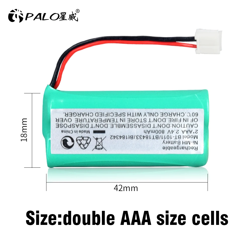 BT18433/BT28433 2,4 V 800mAh Ni-MH batería de la batería del teléfono de AT&T BT184342/BT284342 BT8300 BT1011 BT1018 BT1022 BT1031 CS6120 CS6209