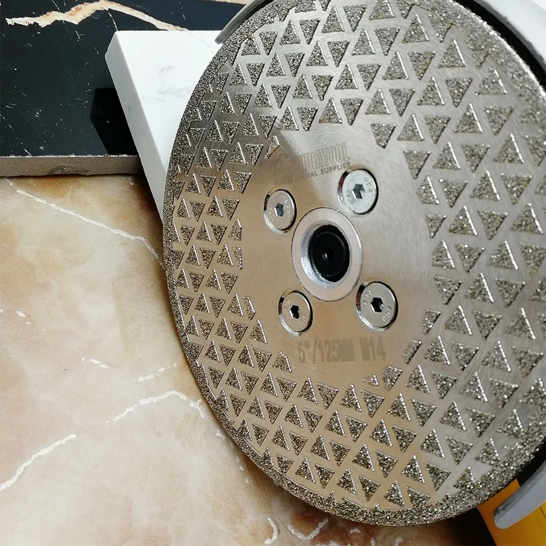 SHDIATOOL 1pc galwanicznie cięcie diamentowe i tarcza szlifierska M14 kołnierz granit marmur jednostronnie powlekane diamentowe ostrze