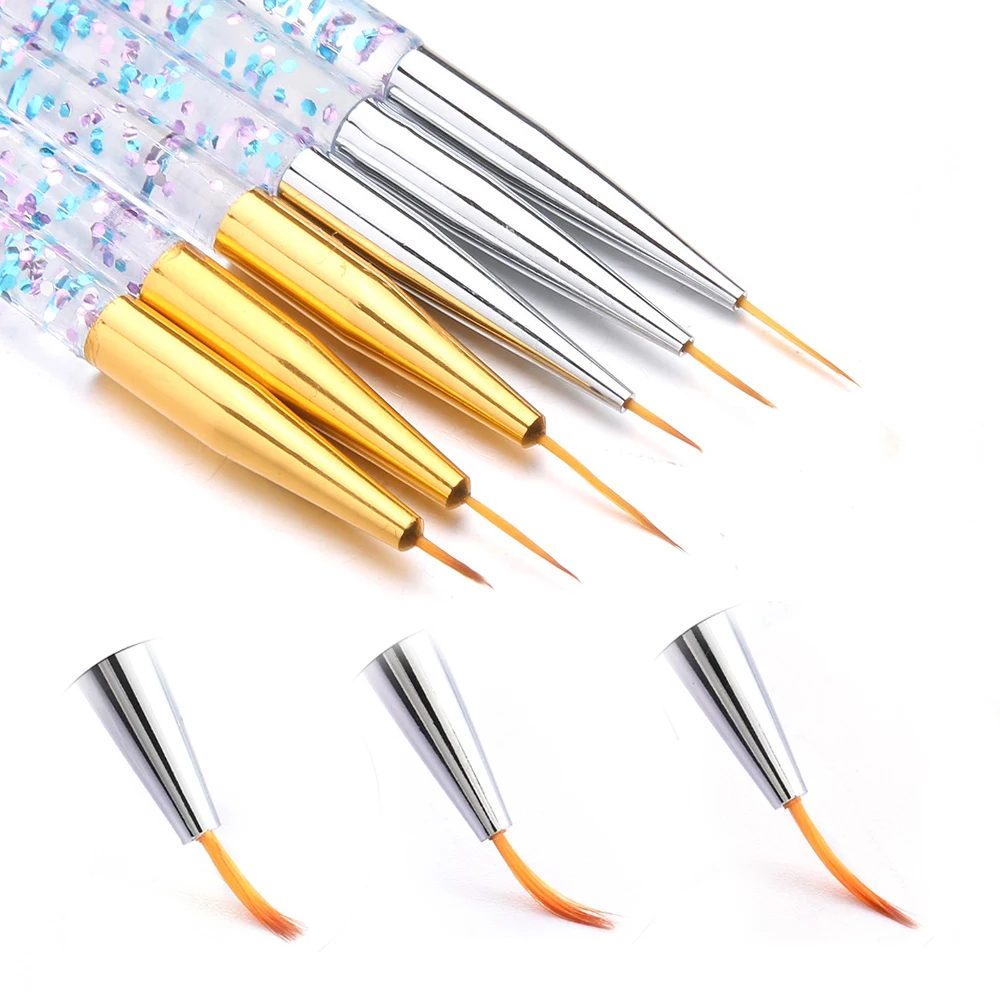 Nail Brush 3pcs Stripe Nail Draw Line Pen Set UV Gel Brushes Painting Tools