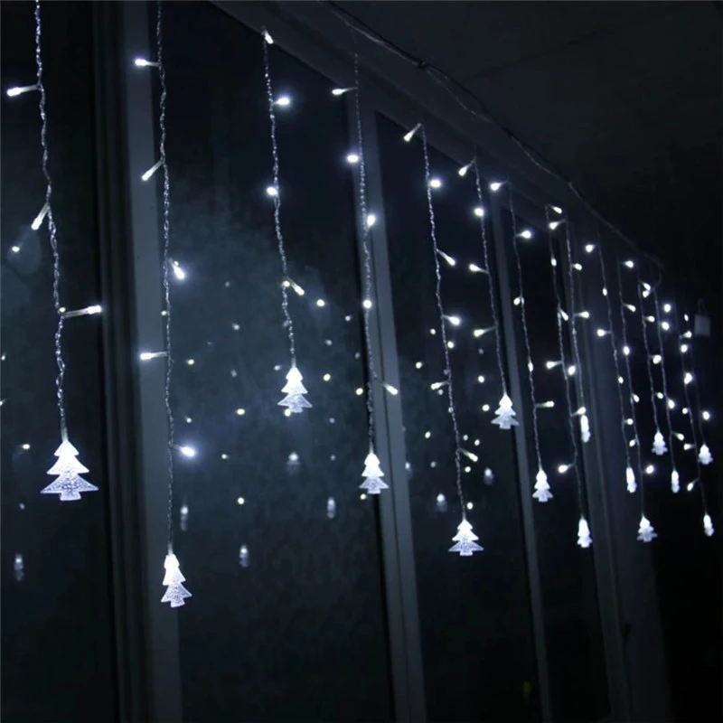 Icicle led cortina 5m 100 led fada luz da corda luz de fadas ac 220v conduziu a luz de natal para o casamento casa decoração da festa de jardim