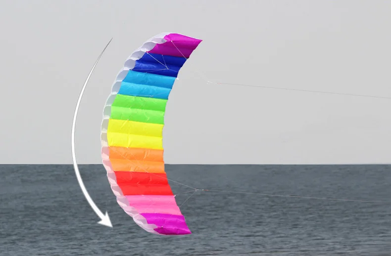 Neue Hohe Qualität Sport 2 m Dual Line Parafoil Fallschirm Drachen Sport Strand Mit Kite Griff und Schnur Leicht zu fly