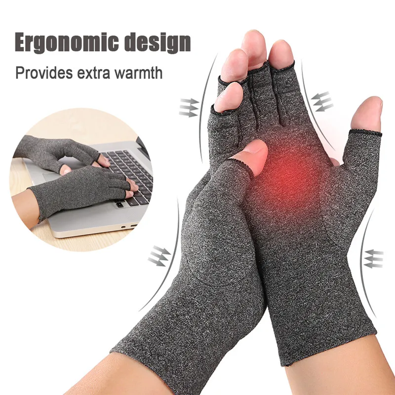 1 Pair Adult Compression Arthritis Gloves Wrist Support Cotton Joint Pain Relief Hand Brace Women Men Therapy Wristband