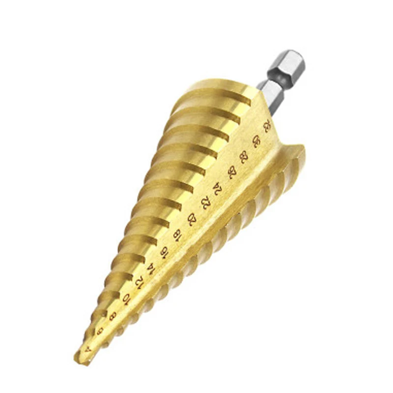4-32mm Esagonale di Titanio HSS Passo Cone Drill Bit Per Frese E Taglierine Per Micro SIM per il Metallo In Metallo Trapano Coni di Legno strumenti ferramentas DZ134