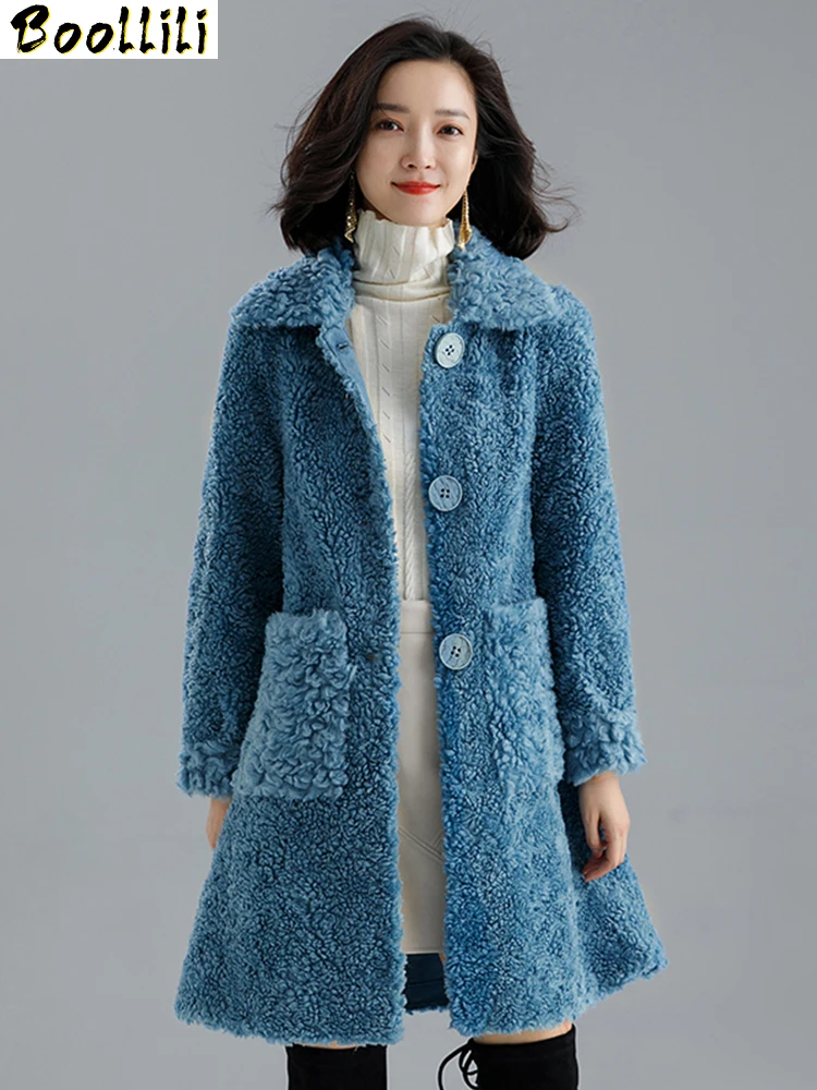 

Fur Boollili Real Coat Women Winter Coat Women Clothes 2023 100% Wool Jacket Sheep Shearing Short Parka Real Fur Jacket