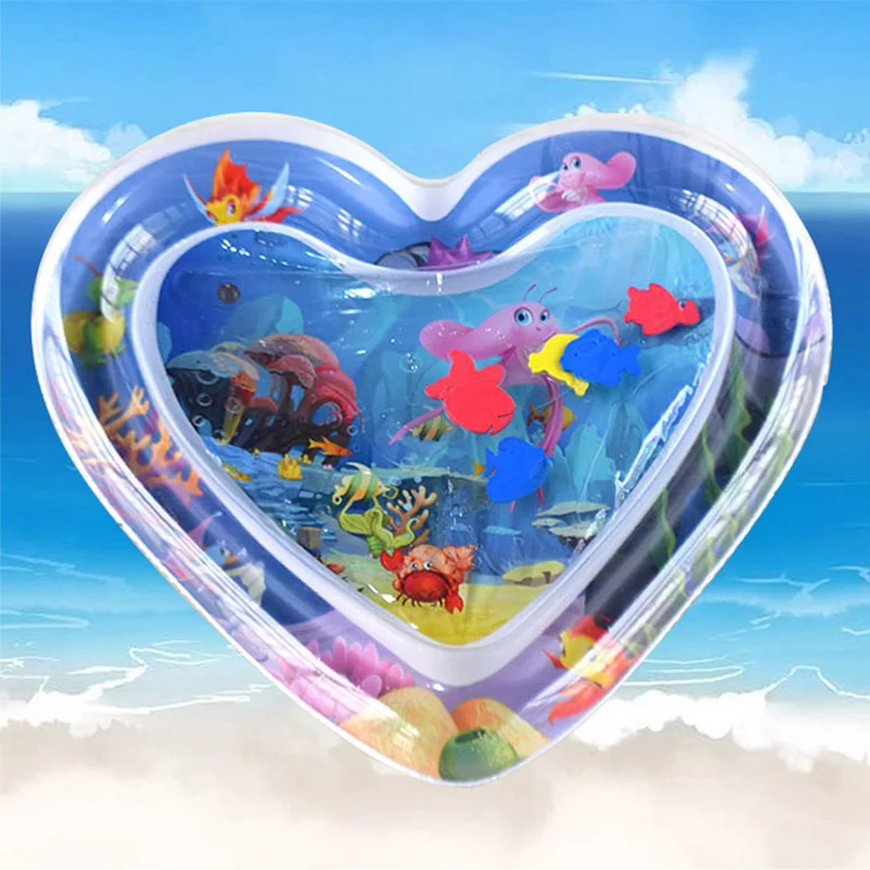 نفخ الطفل حصيرة للزحف بات وسادة الطفل تلعب حصيرة وسادة طقم أطباق طعام على شكل أسماك المياه وسادة الوالدين والطفل لعبة تفاعلية