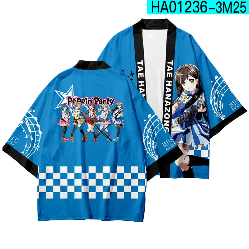 Anime BanG Dream Cosplay Costume Rimi Hanazono Tae Toyama Kasumi Hikawa Sayo Imai Lisa Japanese Kimono Cardigan Shirt Coats