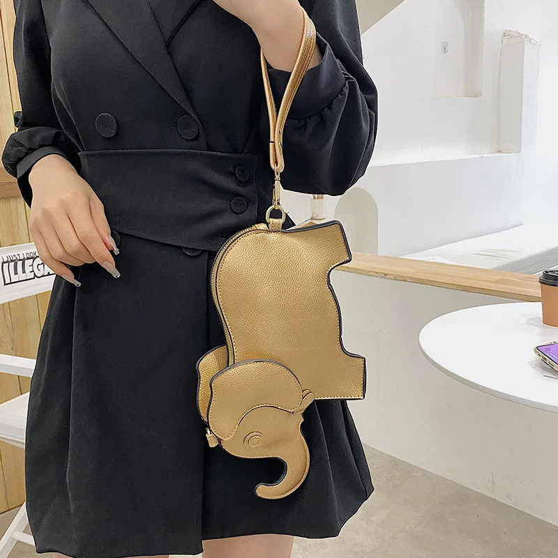 Fashion Elephant Shape Women Purses and Handbags Fun Shoulder Crossbody Bag Cute Animal Designer Female Clutch Bag Pu Leather