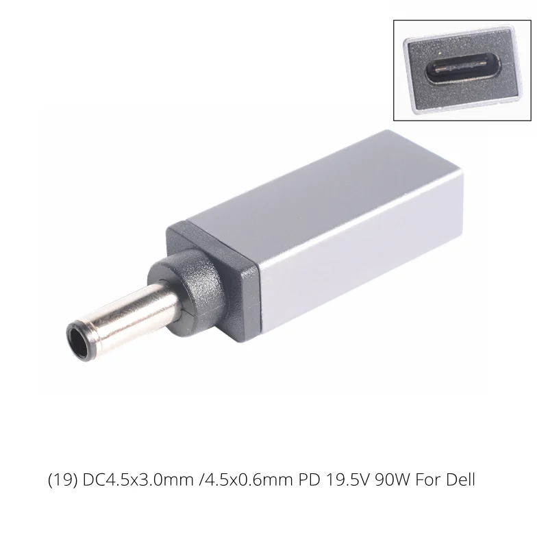 Зарядное устройство USB 3.1 Type C для ноутбука, адаптер питания, конвертер USB Type C мама на 4,0*1,35 5,5*2,5 4,5*3,0 4,0*1,7 мм, разъем постоянного тока