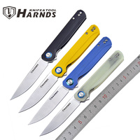 Harnds CK9200 With Clip Folding Knife 14C28N Blade HRC58 G10 Handle Ceramic Ball Bearing Outdoor Camping Tactical EDC Knives