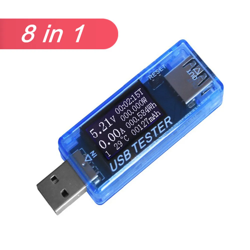 8 IN 1 Voltmeter Usb Tester Voltage indicator Energy Meter USB Detector Monitor Volt Current Ammeter QC2.0 3.0 4-30V