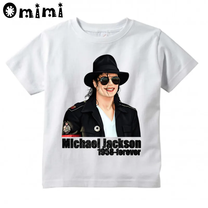 Kids Rock N Roll Star Michael Jackson Bad Design T-Shirts Music Children's Tops Boys/Girls Rock T Shirt