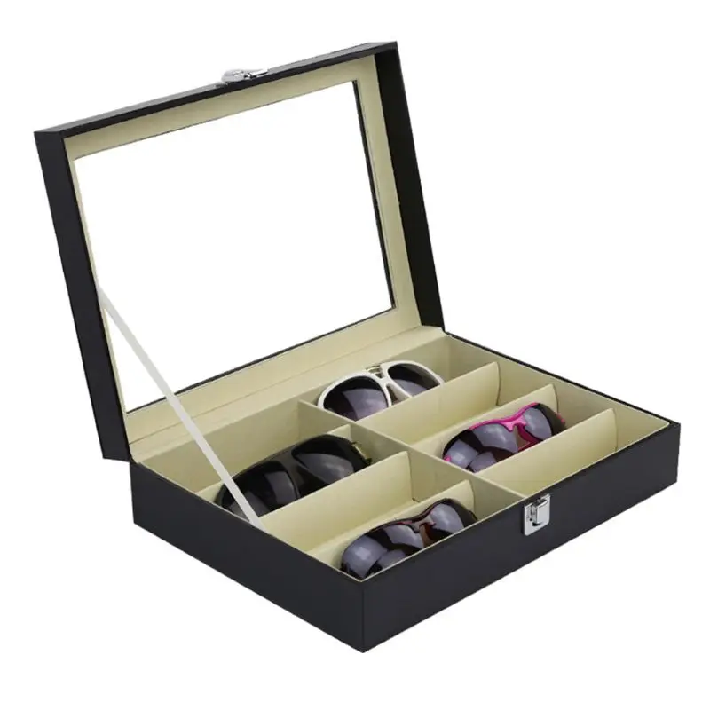 8 Slot Eyeglass Sunglasses Storage Box Men Women  Glasses Display Case Organizer Collect Boxes Transparent Durable