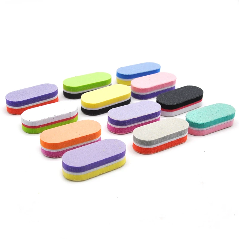 500 X Mini Sponge Nail File Buffer 100/180 Grit Sanding Thick Nail Files UV Gel Manicure Tools Emery Board Nail Care DIY Beauty