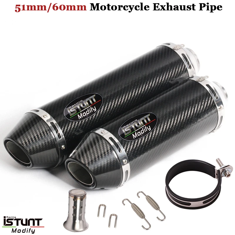 

51mm 60mm Motorcycle GP Exhaust Pipe Muffler Titanium Alloy Carbon Fiber Silencer For R1 ZX10R CBR1000 S1000RR Z1000 R6 GSXR1000