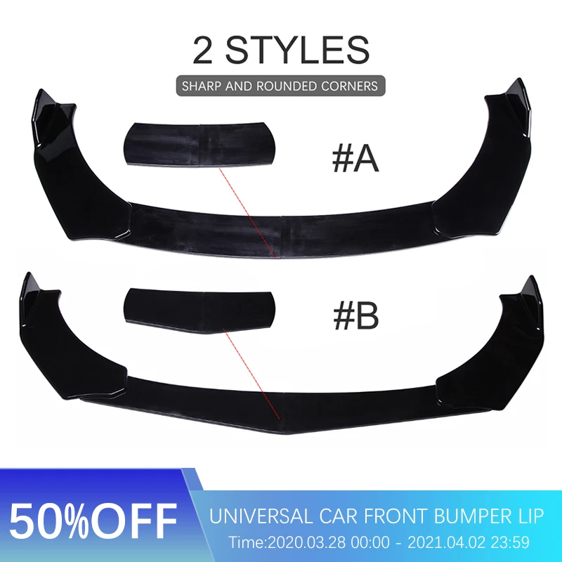 Universal Car Front Bumper Lip Spoiler Protector Bumper Splitter Skirt Body Kit for Tesla Model 3 Bmw F10 F20 F30 E46 E60 E90