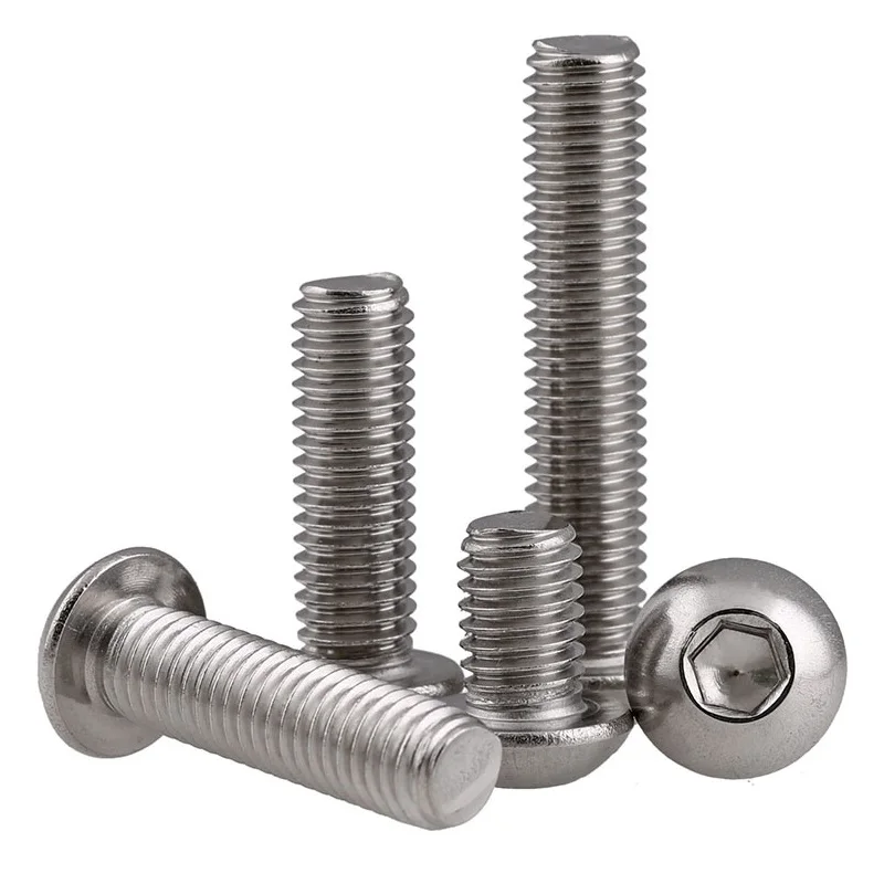 M3 M4 M5 M6 M8 M10 หัวHexซ็อกเก็ตซ็อกเก็ตสกรู 316 สแตนเลสDIN7380 ครึ่งรอบหัวALLEN Bolts