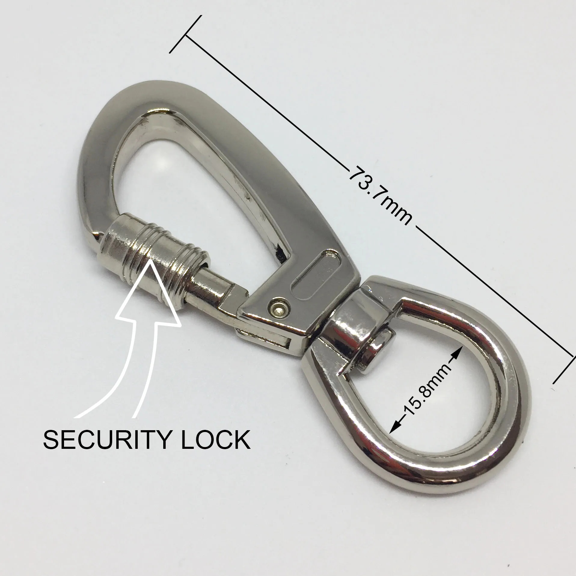 Multifunctional D-type Buckle Auto Locking Carabiner With Swivel Rotating Ring For Outdoor Keychain Pet Leash Hook Accessories