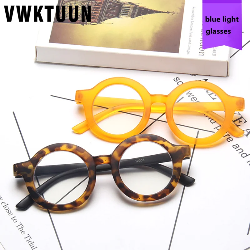 

VWKTUUN Myopia Eyeglasses Frame Boys Girls Round Glasses Frames Reading Computer Glasses Blue Light Blocking Glasses