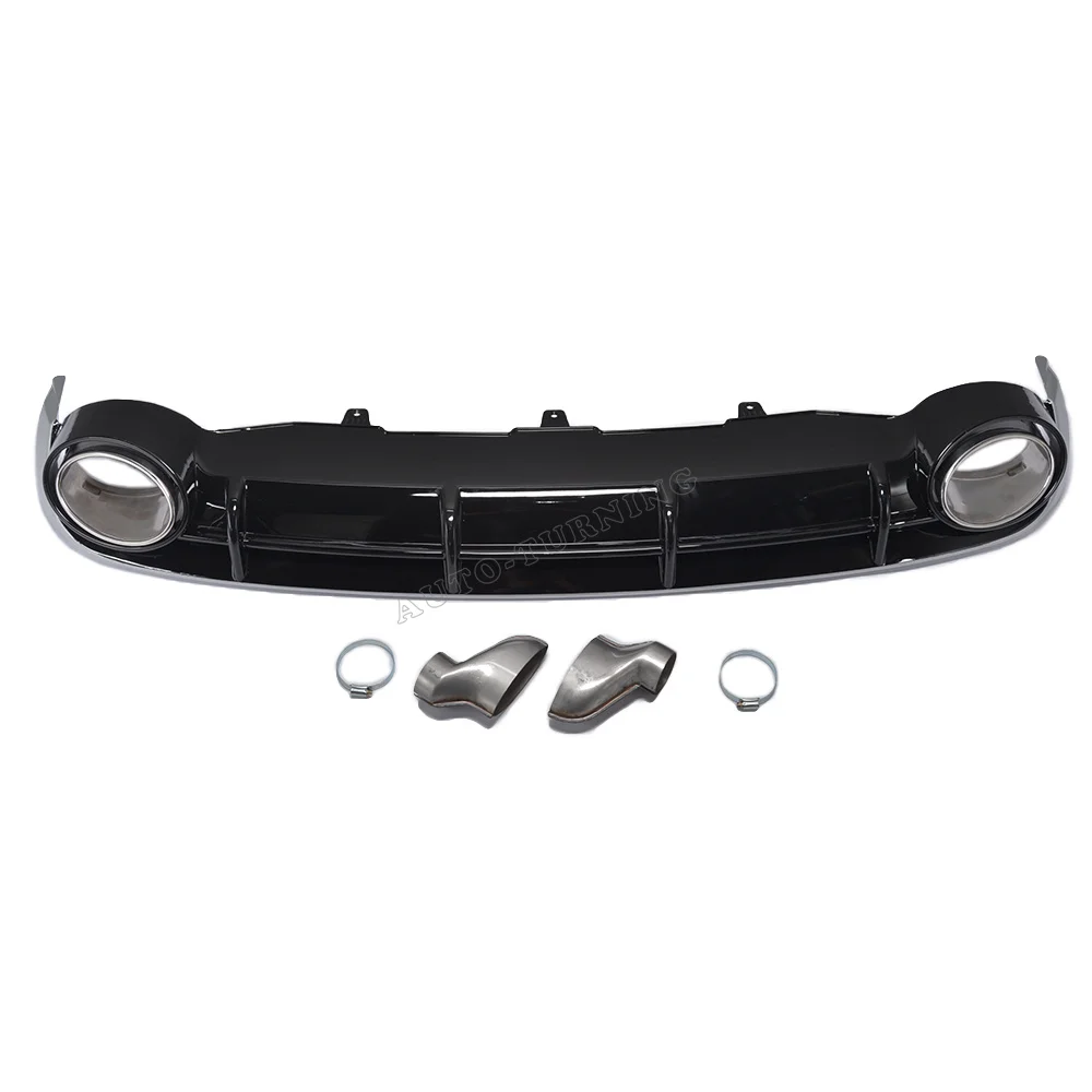 A6 Rear Bumper Lip Diffuser With Exhaust Muffler Pipe for Audi A6 Standard Bumper 2012-2015 RS6 Style