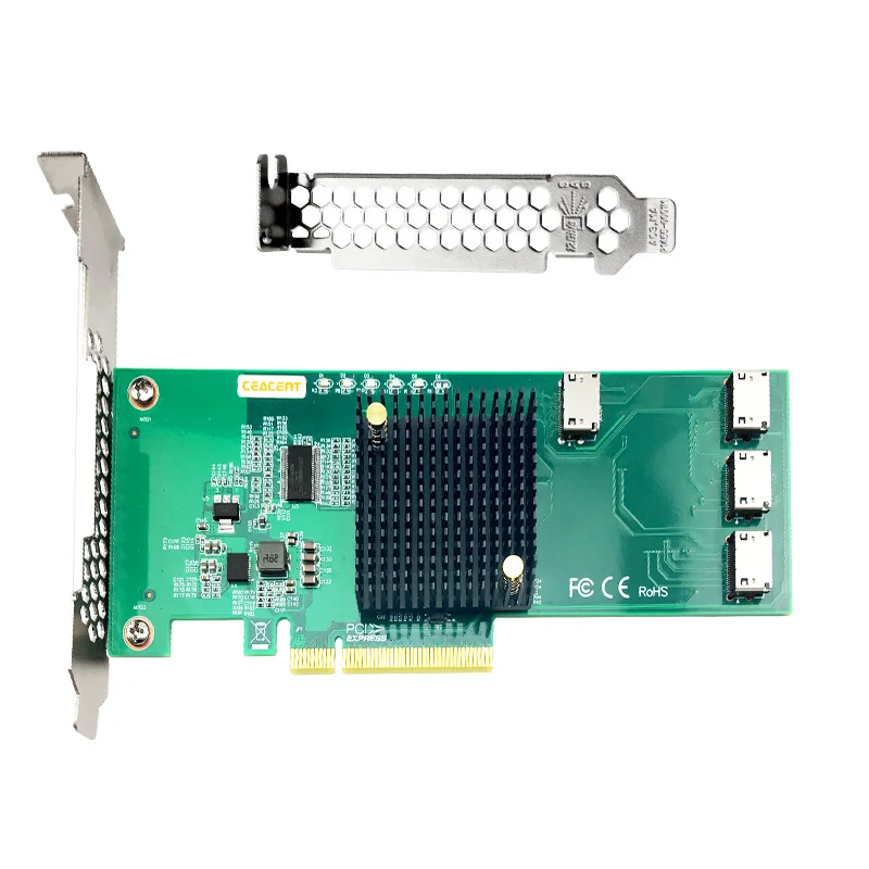 ANOL4PE08 Oculink SFF8611 Để SFF8639 U.2 SSD Exp Bộ Điều Khiển Quad Cổng 12Gbs PCIe 3.0 X8 (Không Phải Với SSD Và dây Cáp)