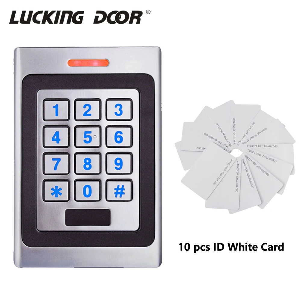 

RFID Keypad Access Control System Kit Door Lock 2000 Users 125KHz EM Card IP67 Waterproof Metal Case Security Entry Door Reader