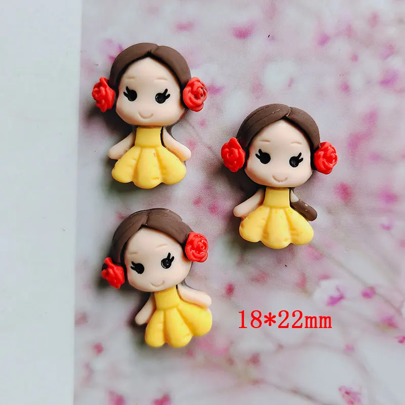 20PCS/lot DIY Resin Cartoon Princess Cute resin Girls Resin accessories for Kids hair clip cover