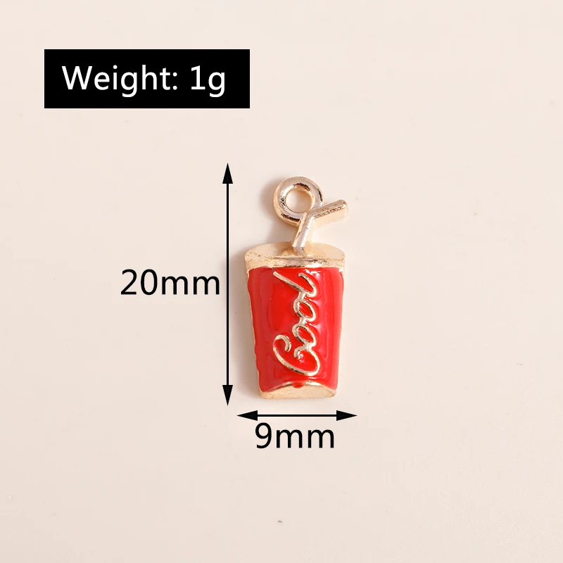 Leslie 10 Stück Emaille süße Essen Trinken Eis Kuchen Saft Cola Charms Anhänger für Halsketten DIY Schmuckherstellung Zubehör – Detail 9