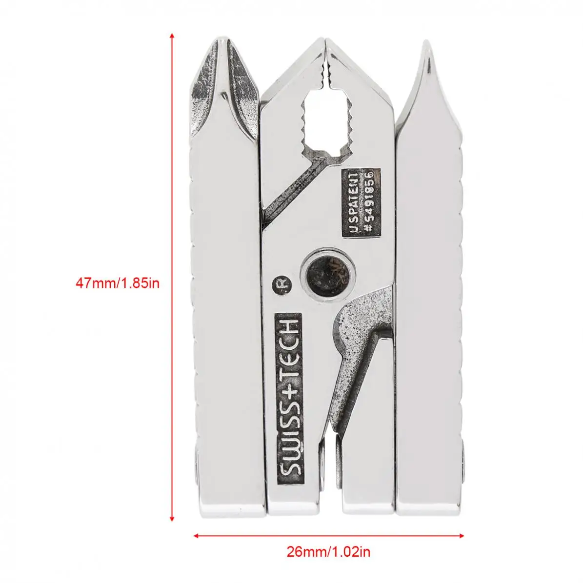 Multifunctional Mini 420 Stainless Steel Foldable Plier Clamp with Straight Screwdriver and Cross Screwdriver for Keychain Tool