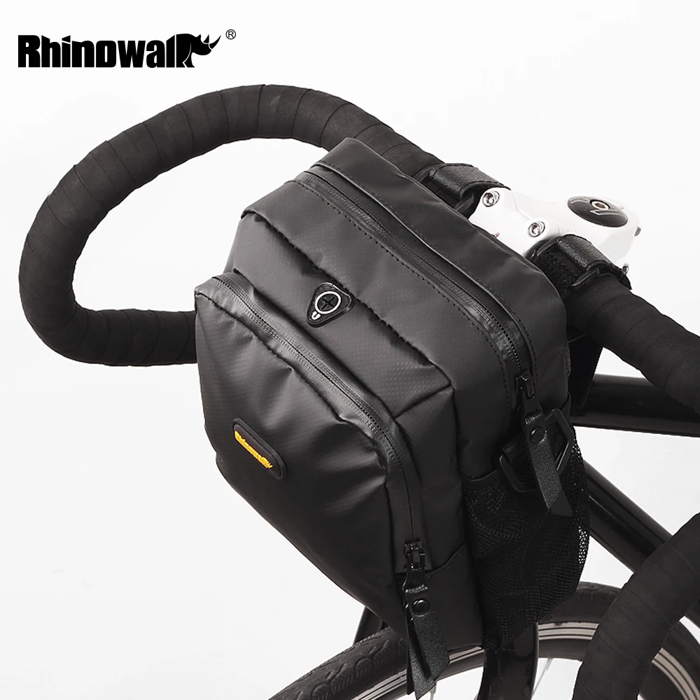 RHINOWALK MTB Bicycle Handlebar Panniers Bike Bag Waterproof Electric Road Bike Front Bag with Rain Cover Cycling Accessories