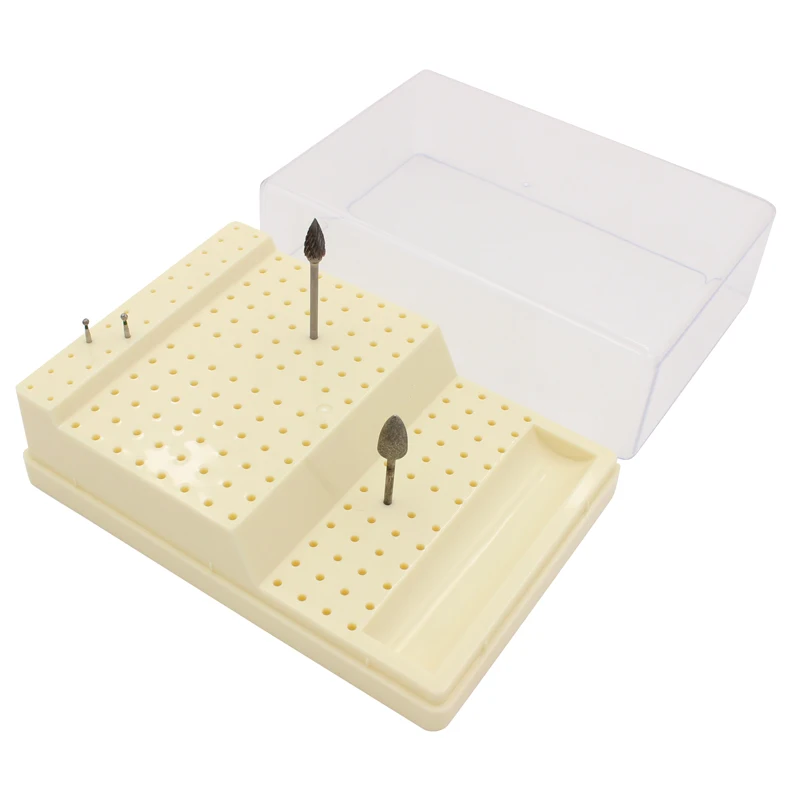 168 Holes Plastic Dental Burs Box Dental Bur Sterilizer Block Holder Autoclave Case Disinfection Box Dentistry Product