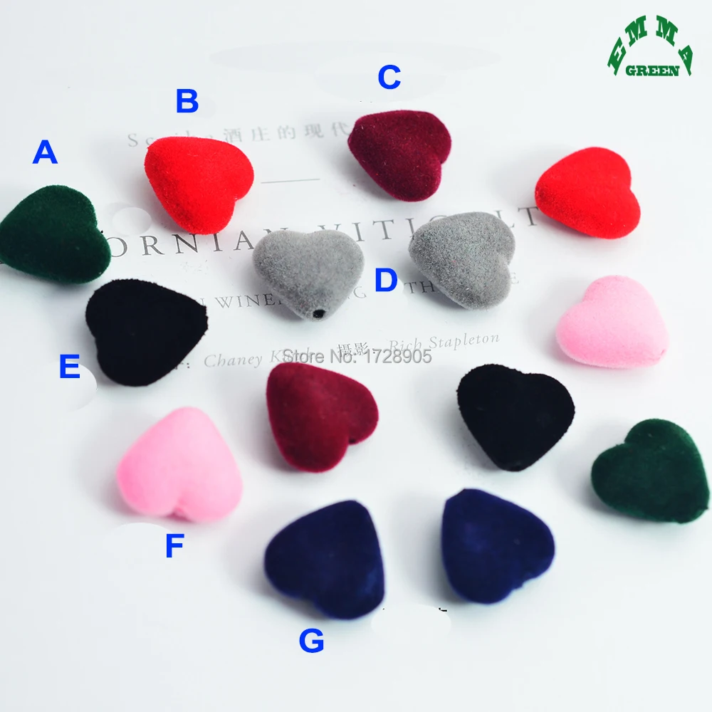 

Beads for Jewelry making Velvet Bead 18mm 10pcs Chunky Bead Loose Acrylic Heart Beads Flocking Felt Beads for Kids Bubblegum